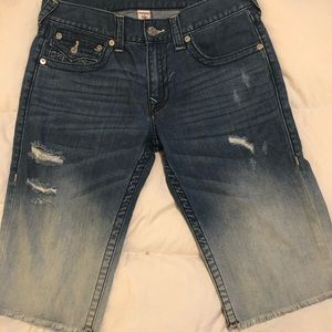 Barely worn distressed True Religion Jean shorts